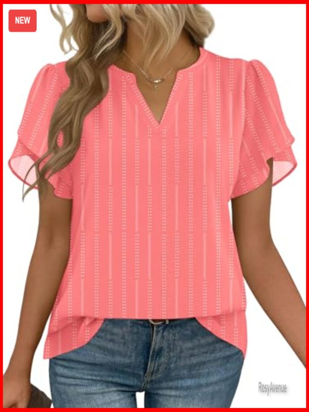 Womens Dressy Casual Blouse Short Sleeve V Neck Work Top Flowy Chiffon Shirt - Picture 2 of 7